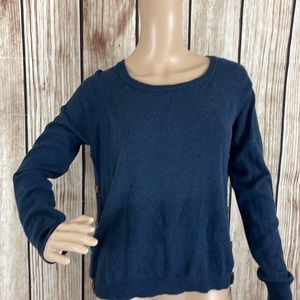 Banana Republic Blue Sweater w/Brown Button Accents on Side - Medium
